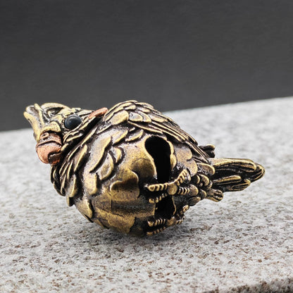 Miniature Brass Parrot Bell Figurine — Bag Charm & Shelf Ornament