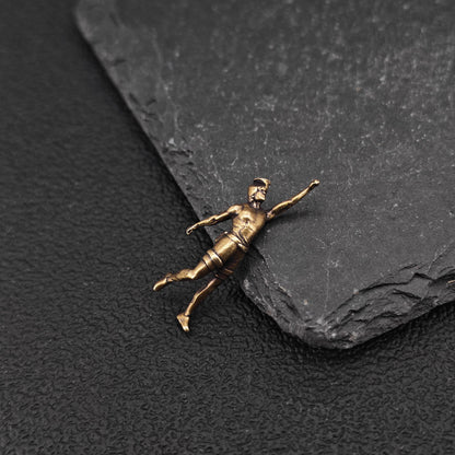 Brass Miniature Rock Climber Figure – Micro World Diorama & Terrarium Accessory