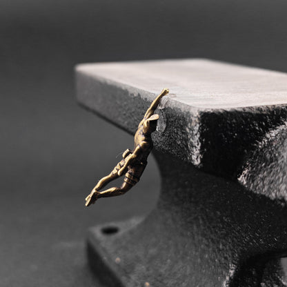 Brass Miniature Climber Figure – Micro World Diorama & Terrarium Accessory