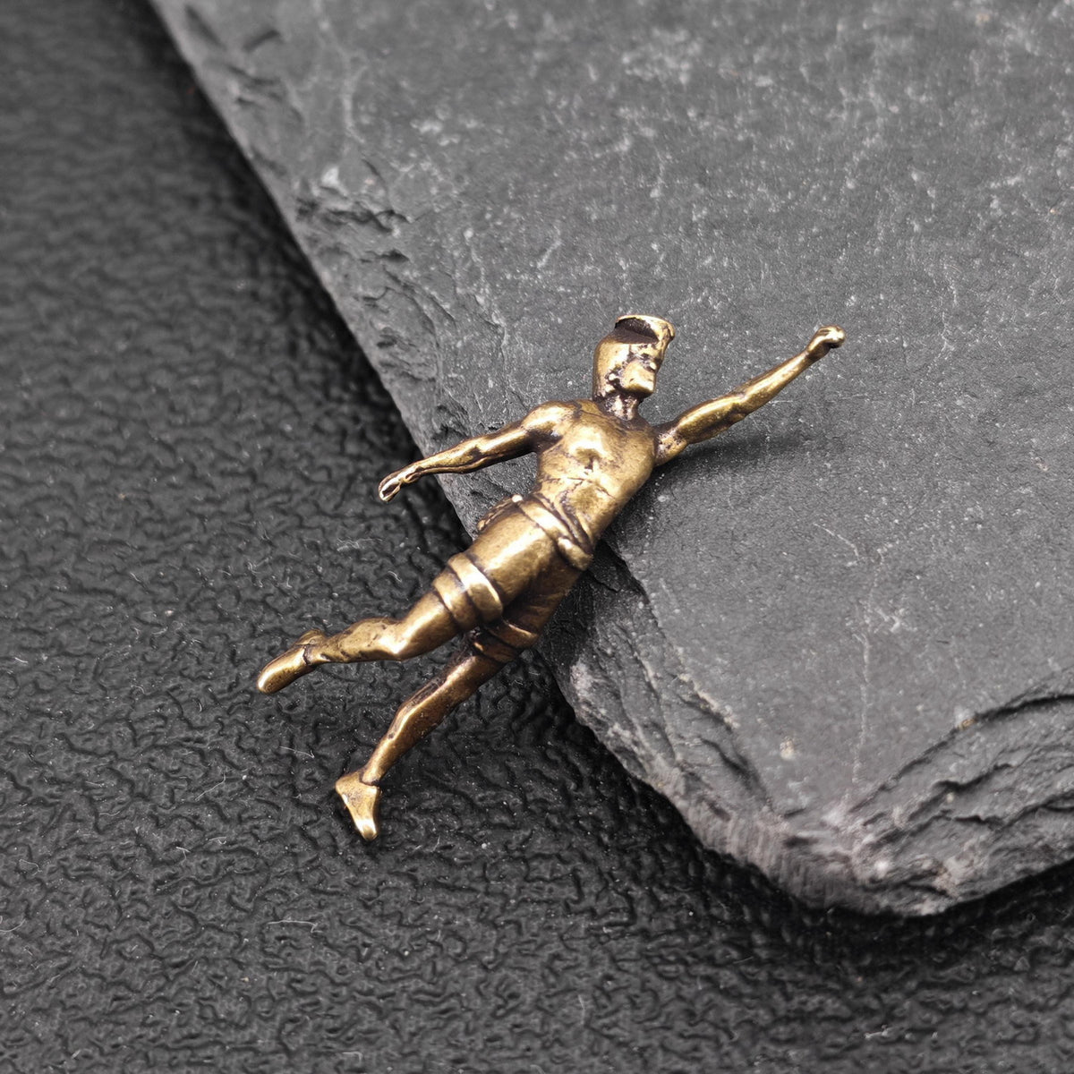 Brass Miniature Rock Climber Figure – Micro World Diorama & Terrarium Accessory