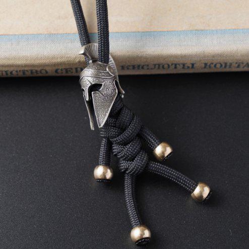 Brass Spartan Helmet Paracord Keychain — EDC Backpack Charm & Car Ornament
