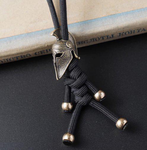 Brass Spartan Helmet Paracord Keychain — EDC Backpack Charm & Car Ornament