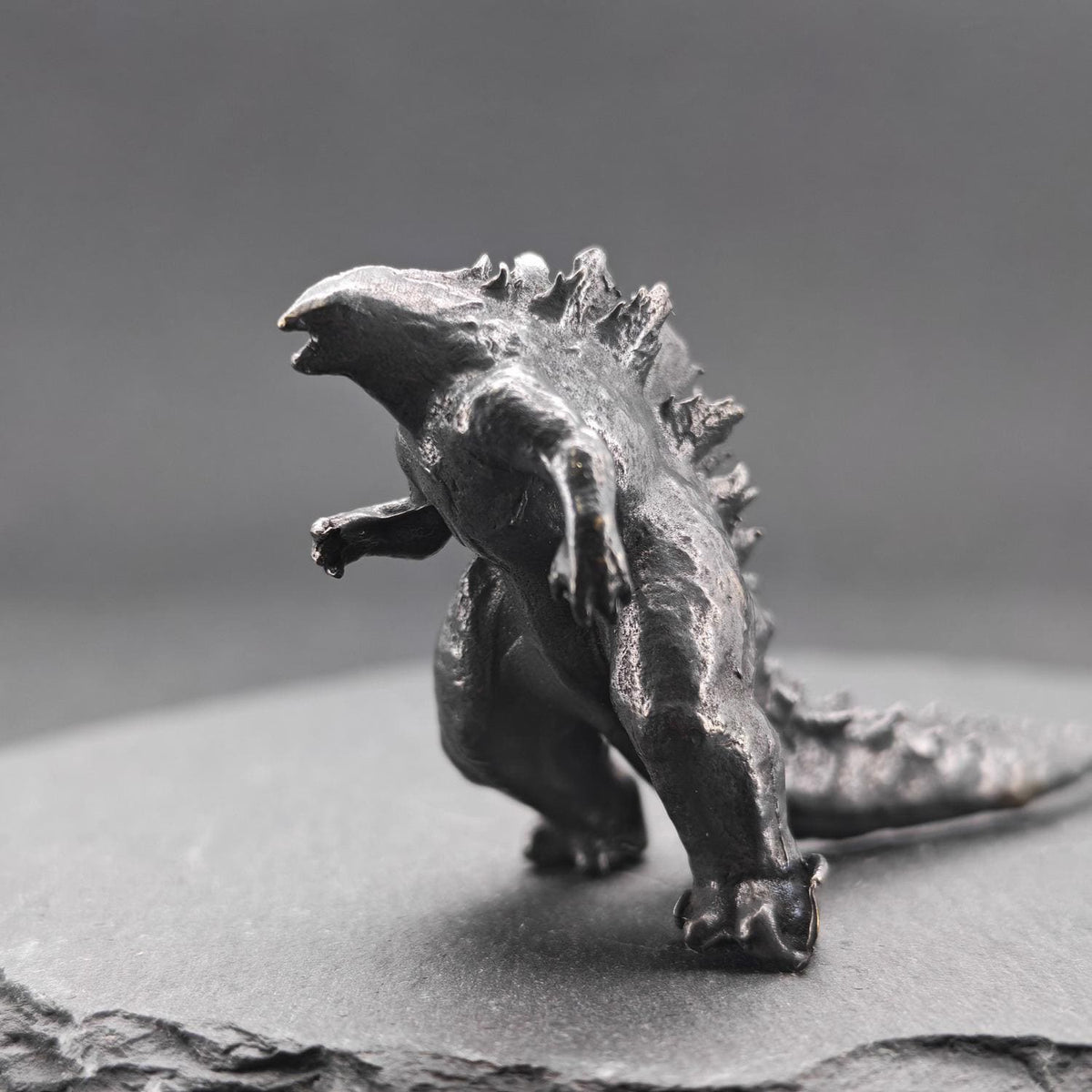 Brass Atomic Kaiju Titan Figurine — Giant Monster Desk Sculpture & Collector Miniature