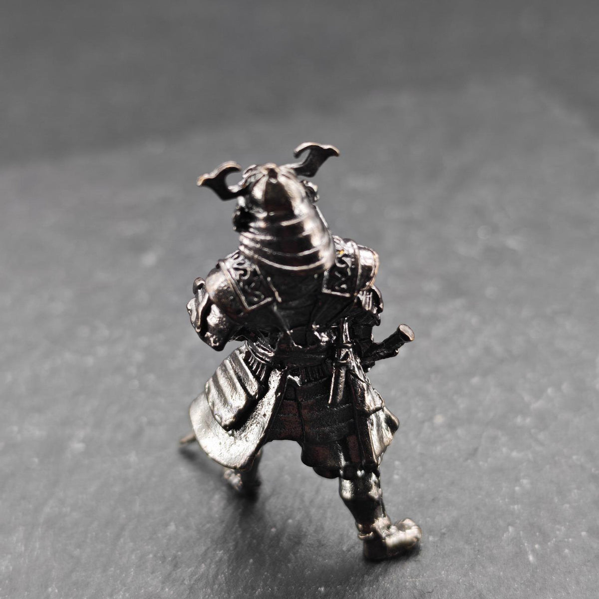 Solid Brass Samurai Figurine with Katana — Classical Warrior Desk Sculpture