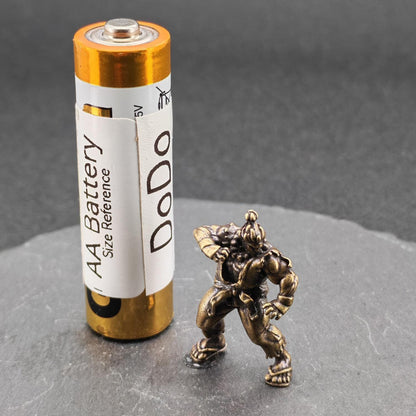 Brass Combat Fighter Miniature — Martial Arts Desk Sculpture & Fantasy Collector Piece