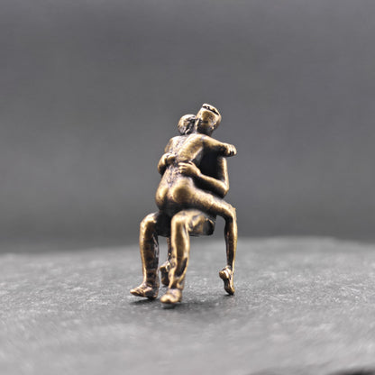 Brass Seated Couple Figurine — Intimate Miniature Collectible