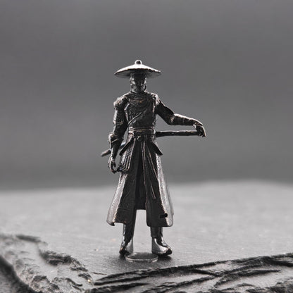 Brass Ronin Swordsman Figurine – Handcrafted Miniature Collectible