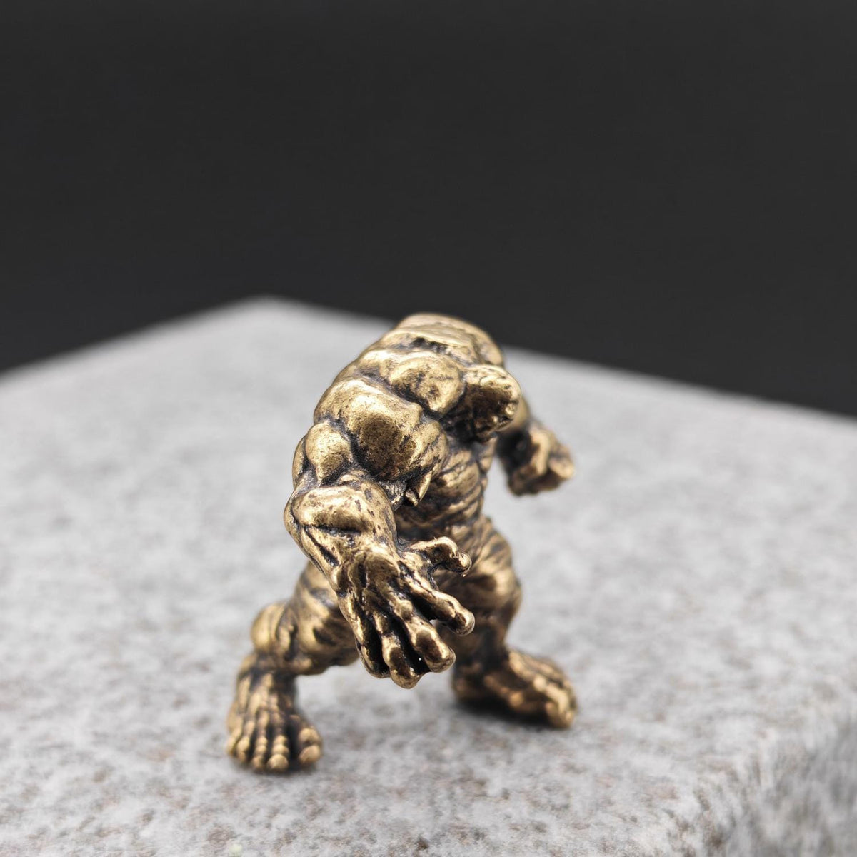 Brass Muscular Giant Figurine — Superhero Desk Sculpture & Collector Miniature