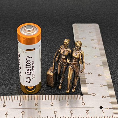 Brass Best Friends Figurine – Miniature Travel Duo and Friendship Keepsake Gift