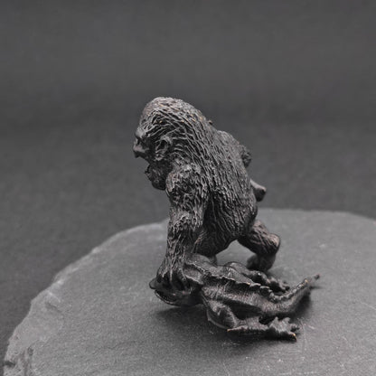 Oxidised Black Brass Gorilla Figurine — Wildlife Desk Sculpture & Jungle Collector Piece