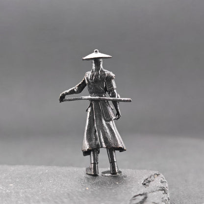 Brass Ronin Swordsman Figurine – Handcrafted Miniature Collectible