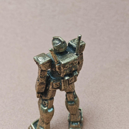 Brass Mecha Mobile Suit Figurine — Sci-Fi Robot Desk Sculpture & Anime Collector Piece