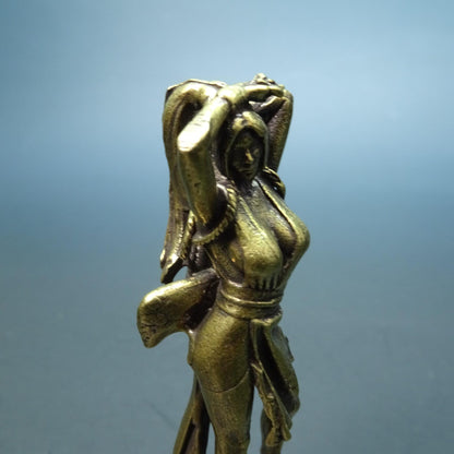 Brass Elegant Figure Figurine — Traditional Beauty Sculpture & Cultural Desk Collectible
